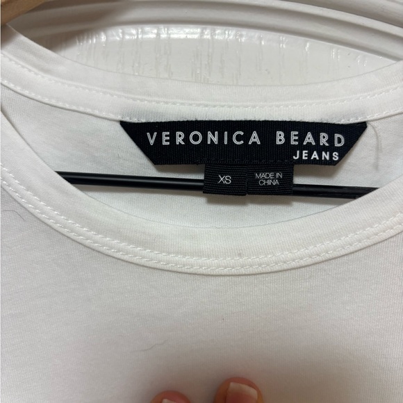 Veronica Beard White and Tan Lace Ruffle Blouse - Picture 7 of 10